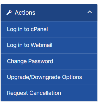 Client Portal - Actions Menu